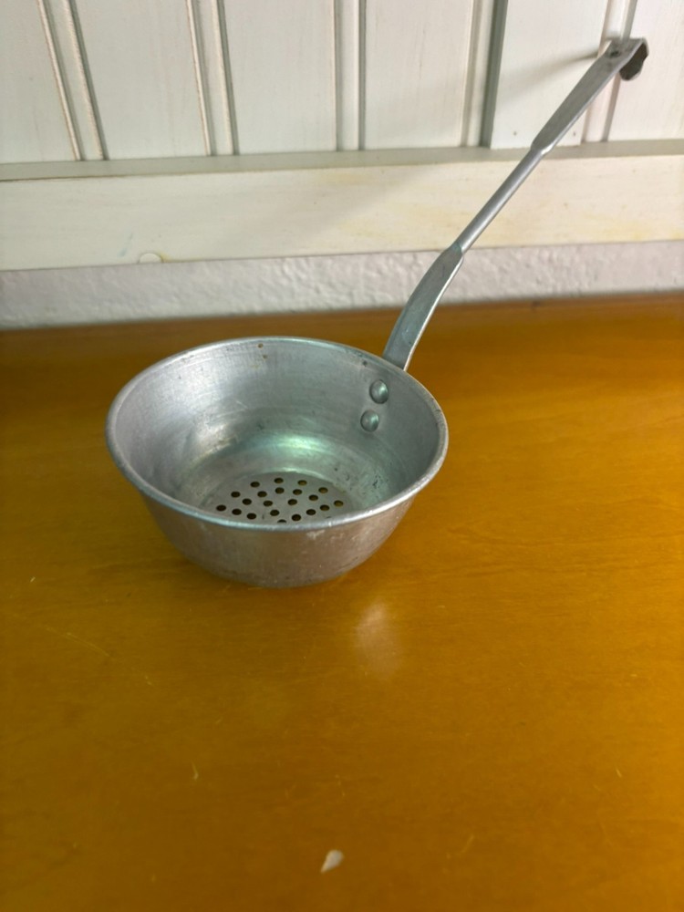 small vintage aluminum strainer