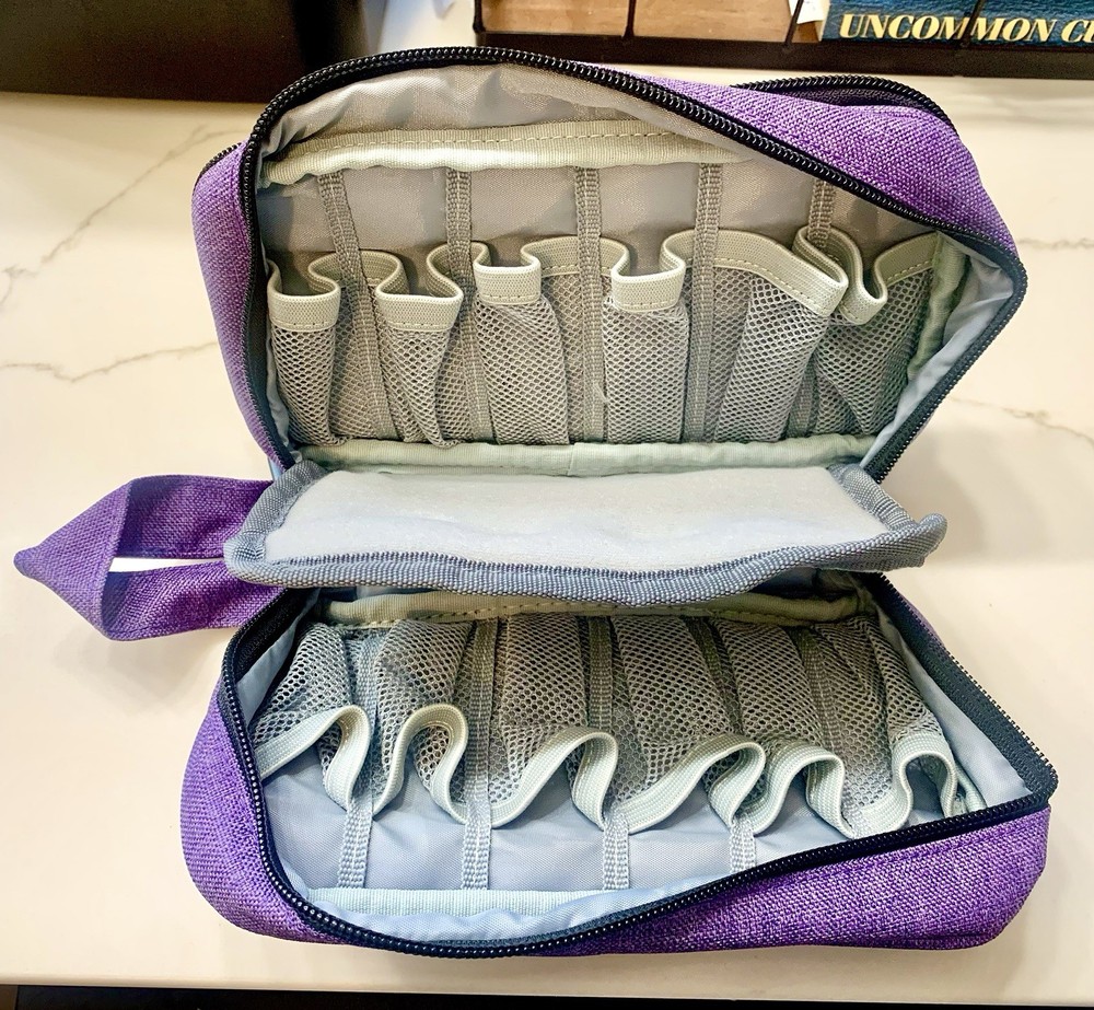 Essential Oil Case with Multiple Compartments and Zipper Closure