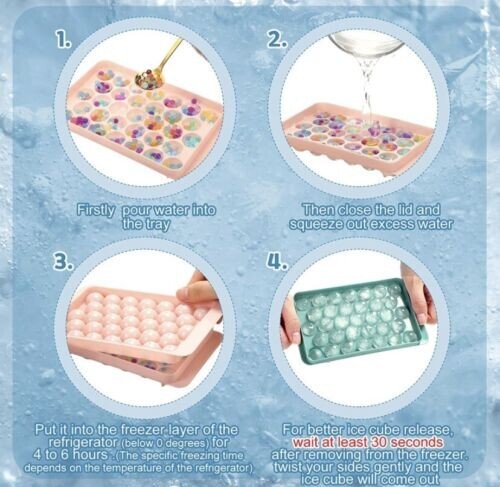 2-pack Pink and Blue Ice Cube Ball Trays