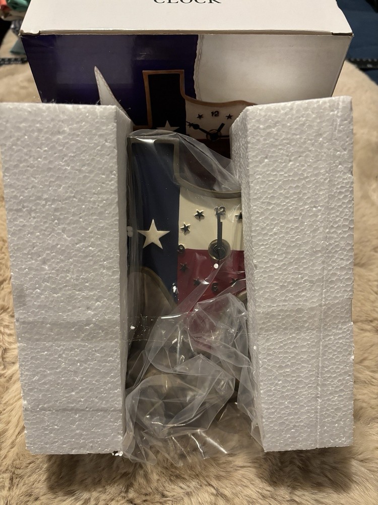 Texas Shaped Analog Clock Resin