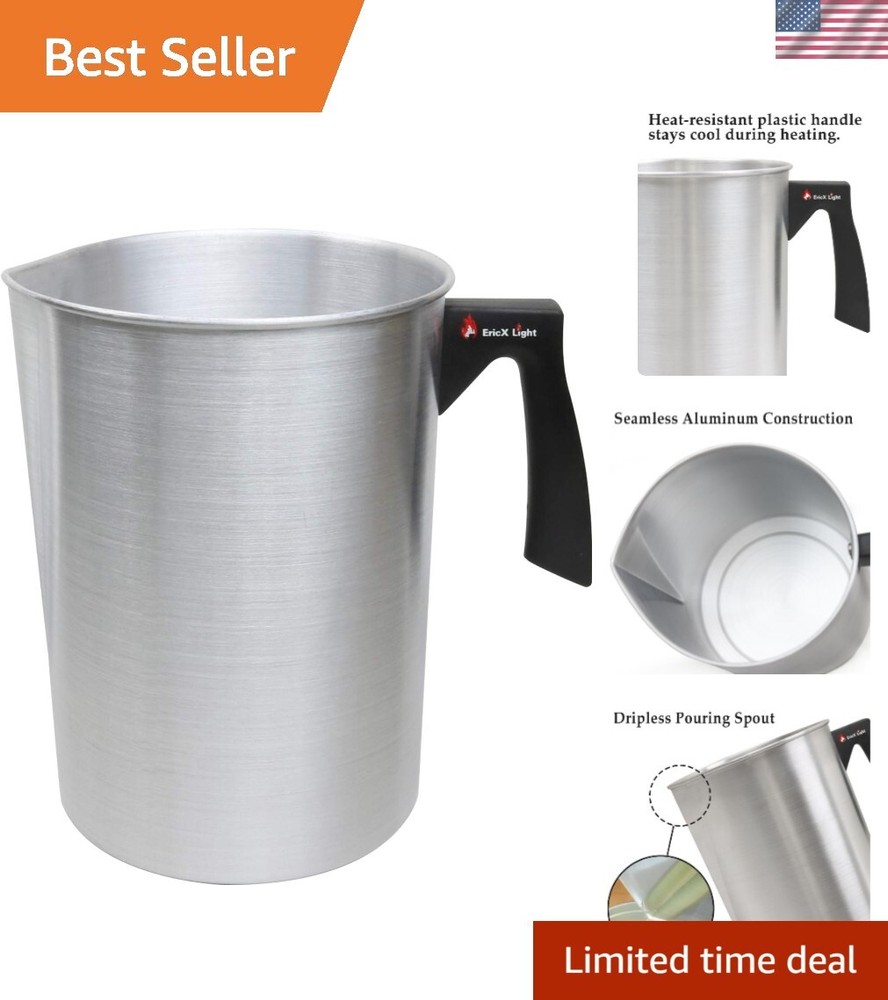 DIY Candle Making Pot - 4 lbs Dripless Pouring Pitcher with Nonstick Interior
