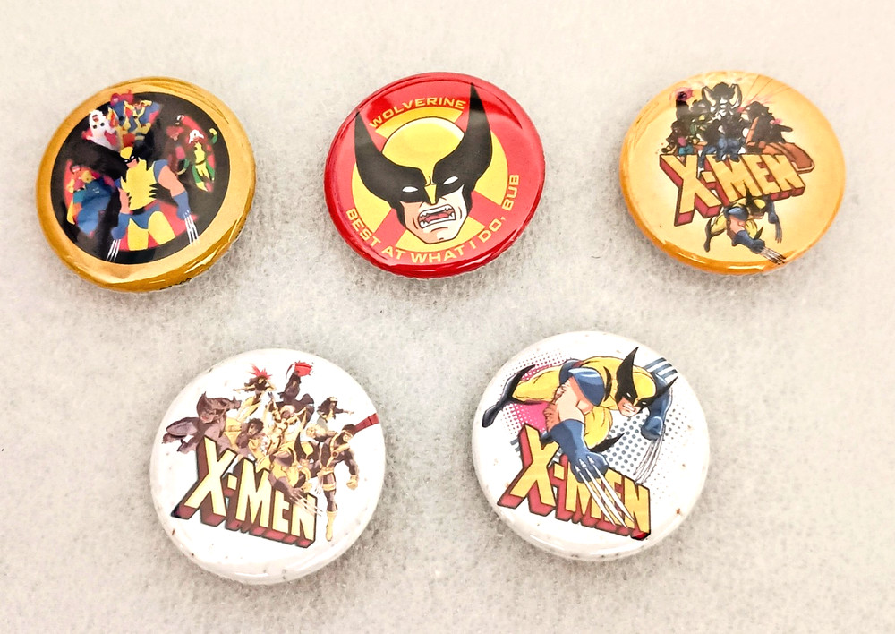Marvel X-Men Wolverine 5 Button Pin Set 2019 New NOS