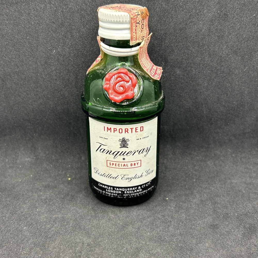 Vintage Tanqueray Special Dry Martini Empty Mini Bottle