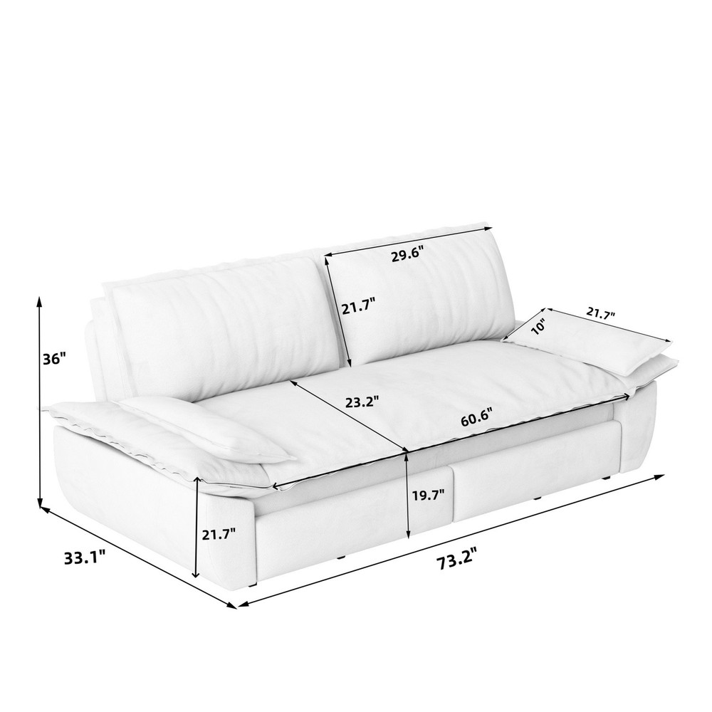 Convertible Sofa Bed 3-in-1 Multi-Function Sleeper Sofa Chair w/ Pull-Out Bed