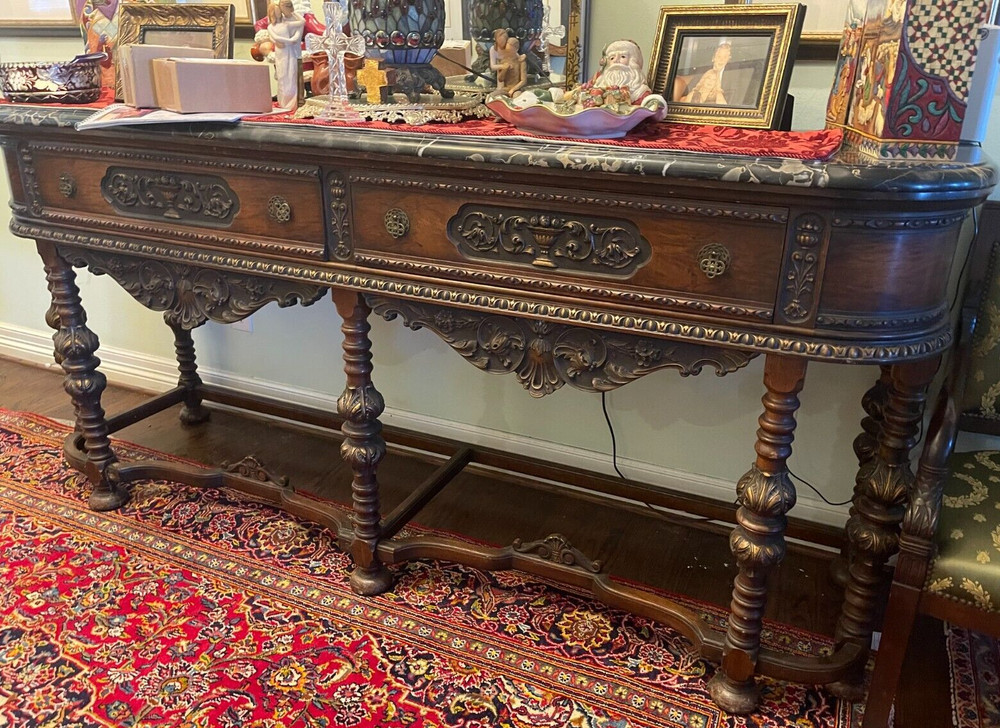 RENAISSANCE SIDEBOARD MARBLE TOP CREDENZA