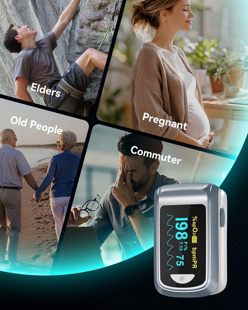 Compact & Accurate Pulse Oximeter - Easy One-Button Operation, Includes Battery