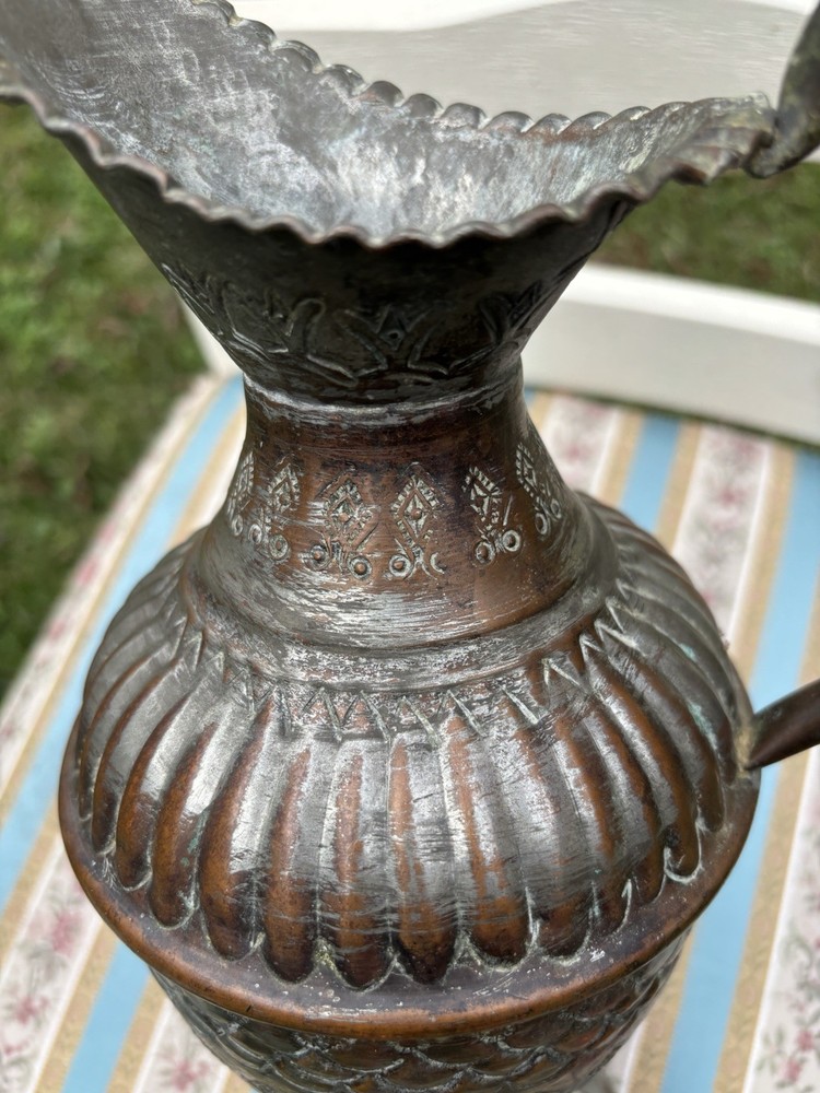 Hand Hammered Ewer Urn Pitcher Turkish Middle Eastern