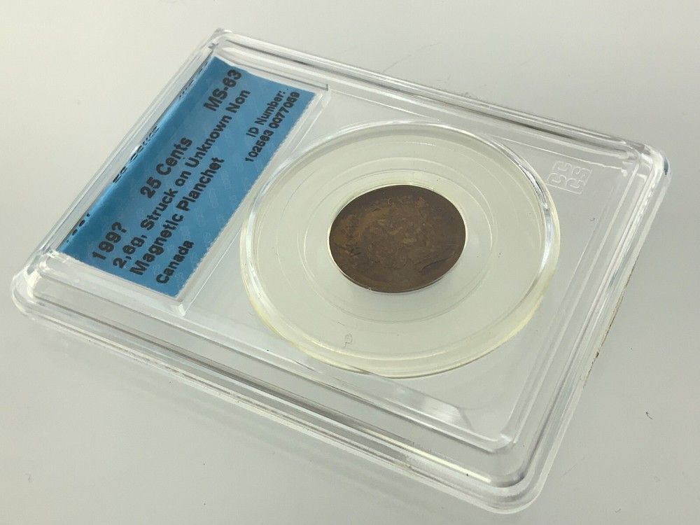 25 Cents Struck on Unknown Non Magnetic Planchet Canada Error Coin II257
