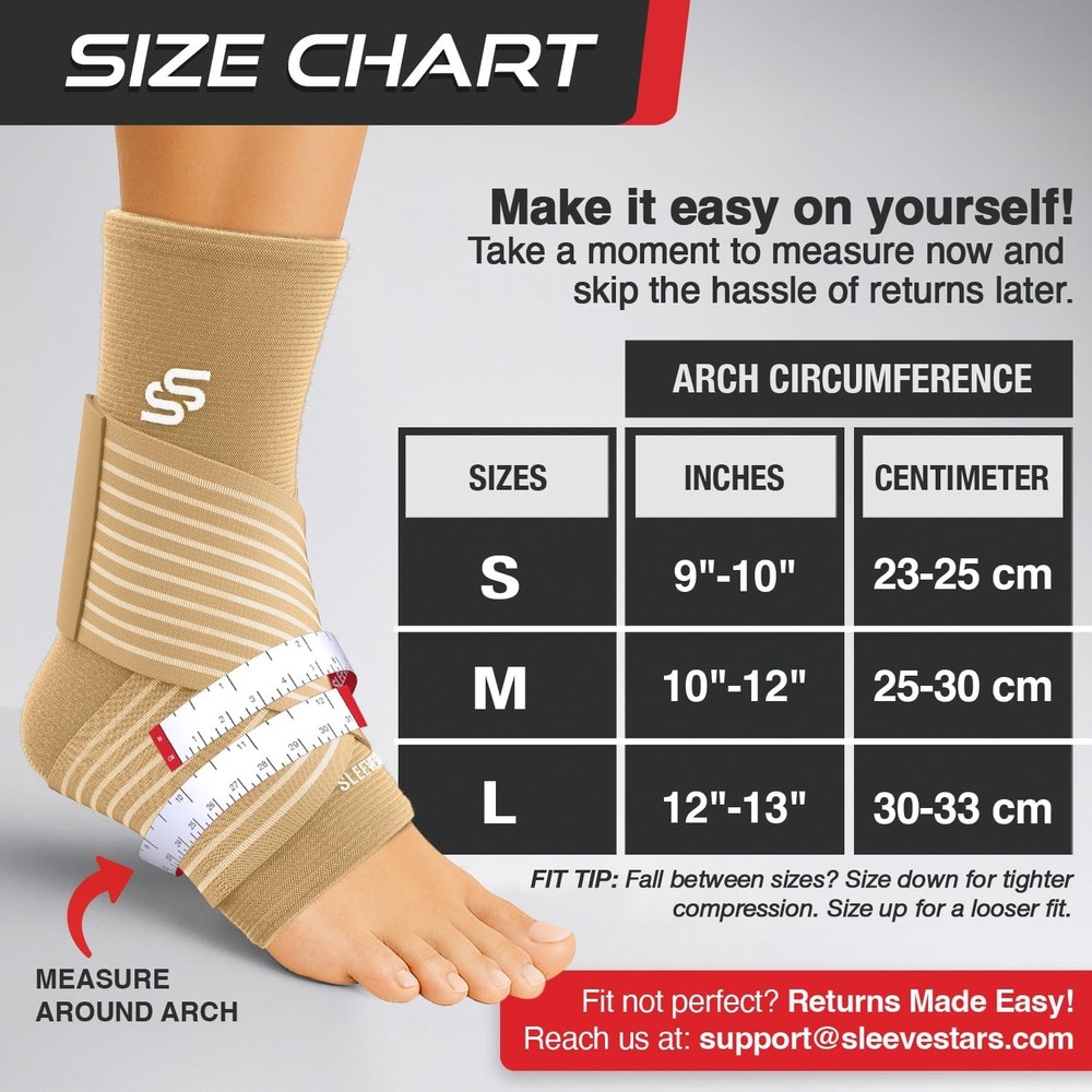 Adjustable Ankle Brace Compression Wrap Support Sleeve M Pair