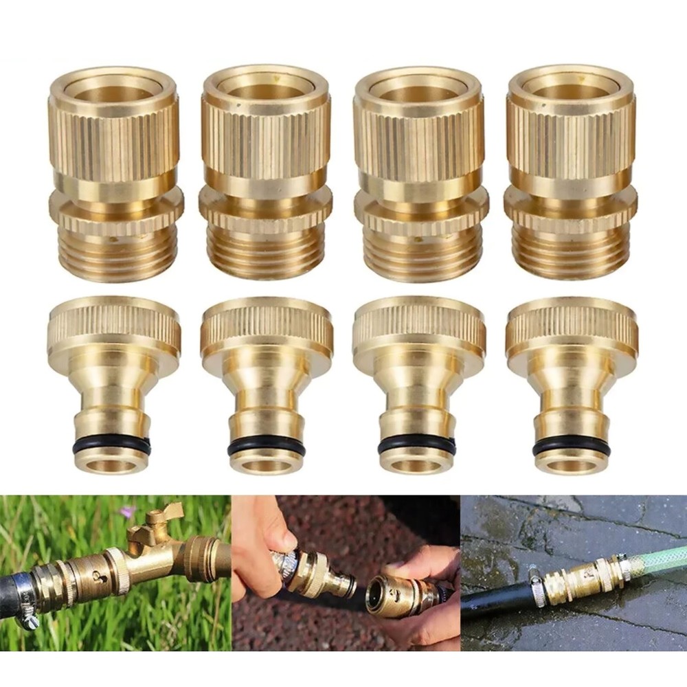 4 Pair Quick Connector About 25mm 3/4" GHT Thread Hose AdapterAssembly