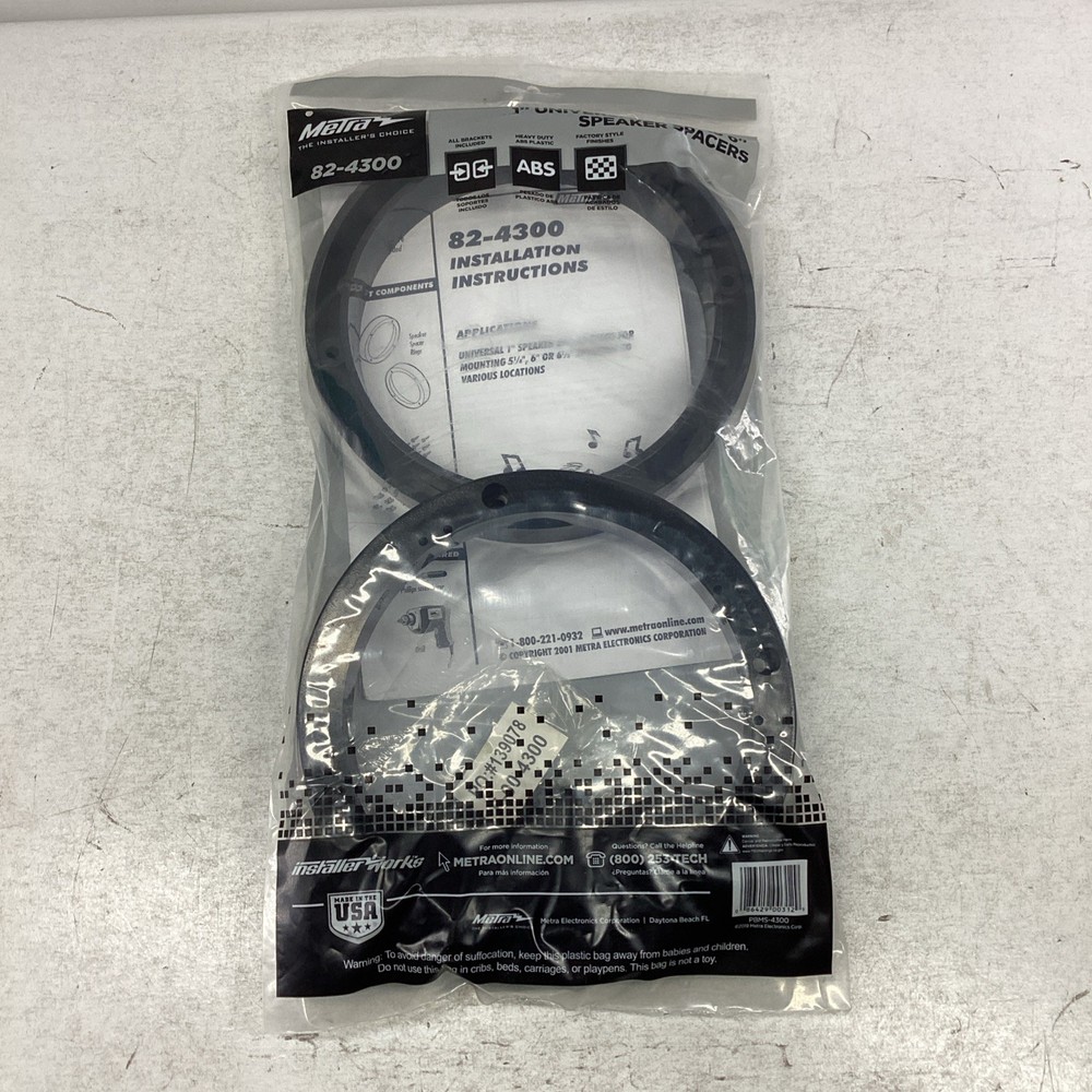 2x Metra 82-4300 Universal 1" Speaker Adapter Brackets 2/Pack