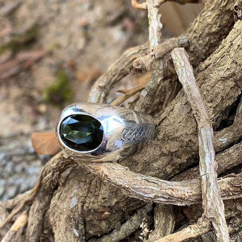 Black Diamond 295 Silver Mens Ring Handmade RIng Anniversary Gift ring