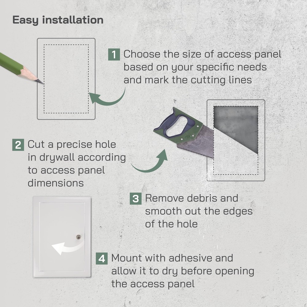 Vent Systems 8'' x 12' Inch Lockable Metal Access Panel - Easy Access Doors with