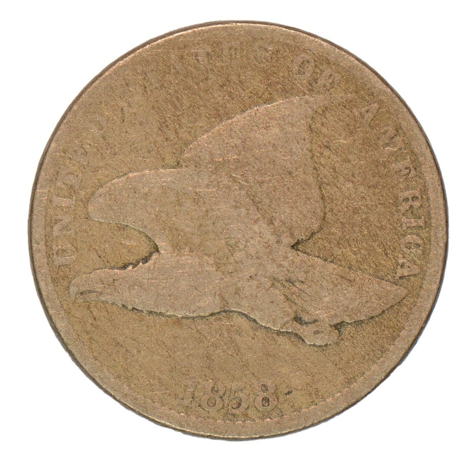 1858 1C Small Letters Flying Eagle Cent ~ Good
