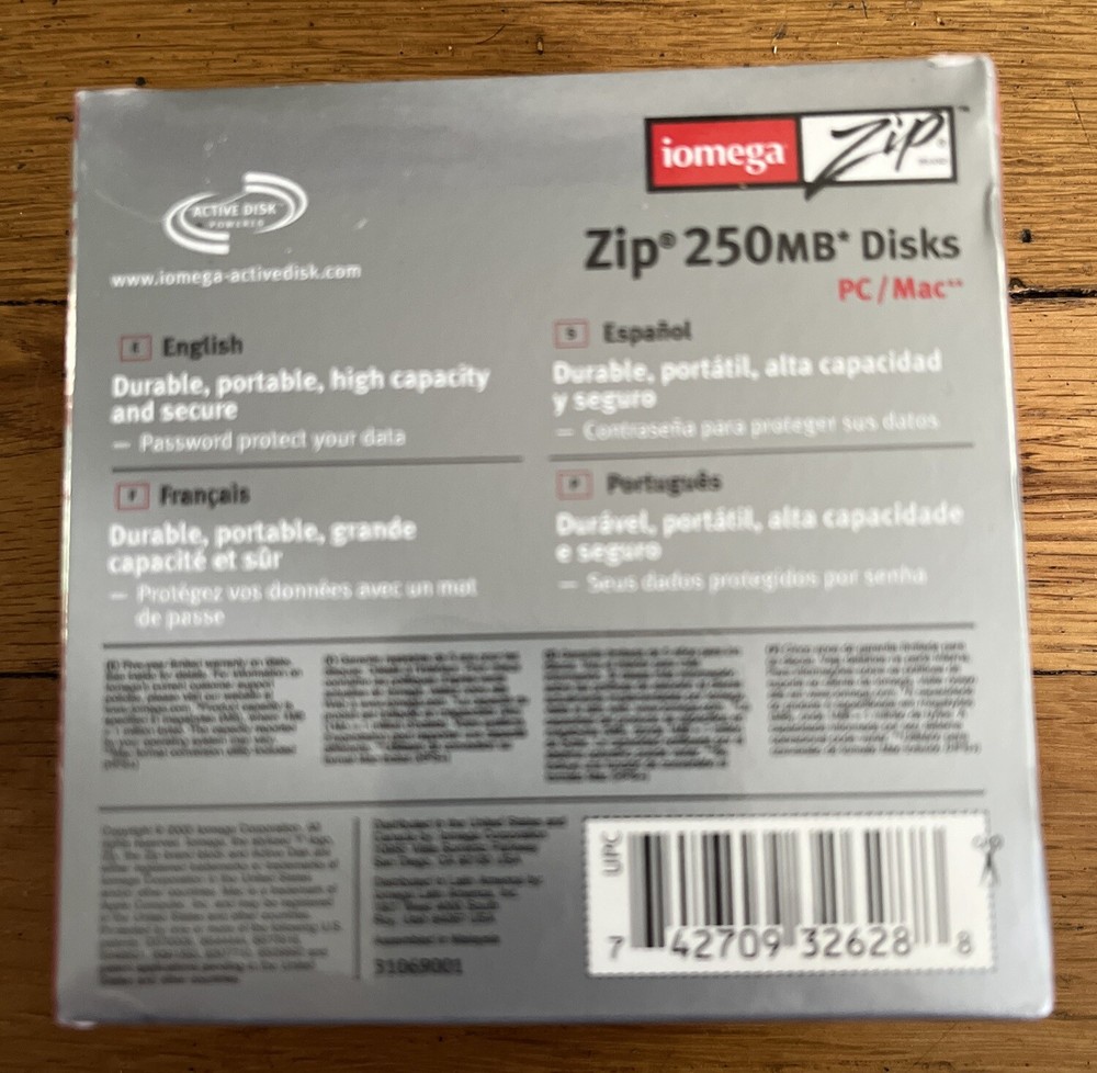 IOMEGA Zip 250MB Floppy Disks /Sealed
