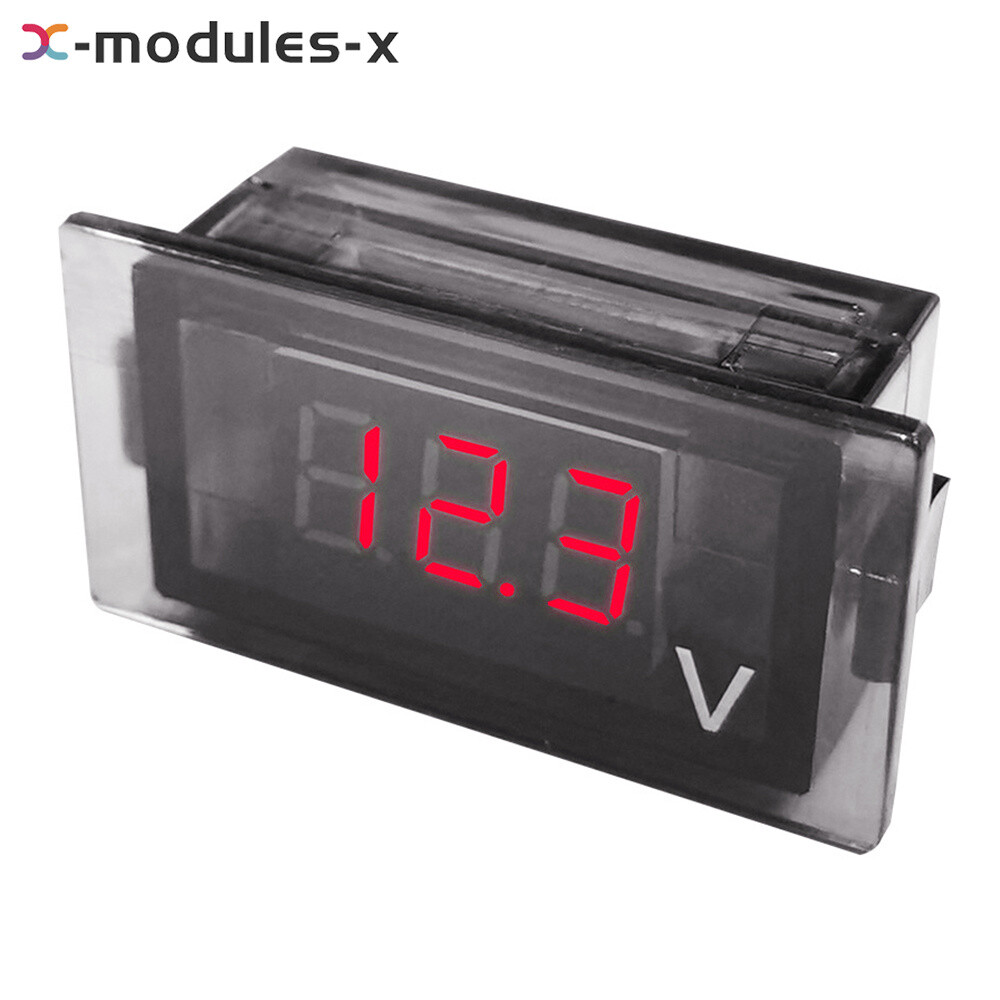 Waterproof 3-Digit DC12~24V Digital Voltmeter High Precision LED Panel Display