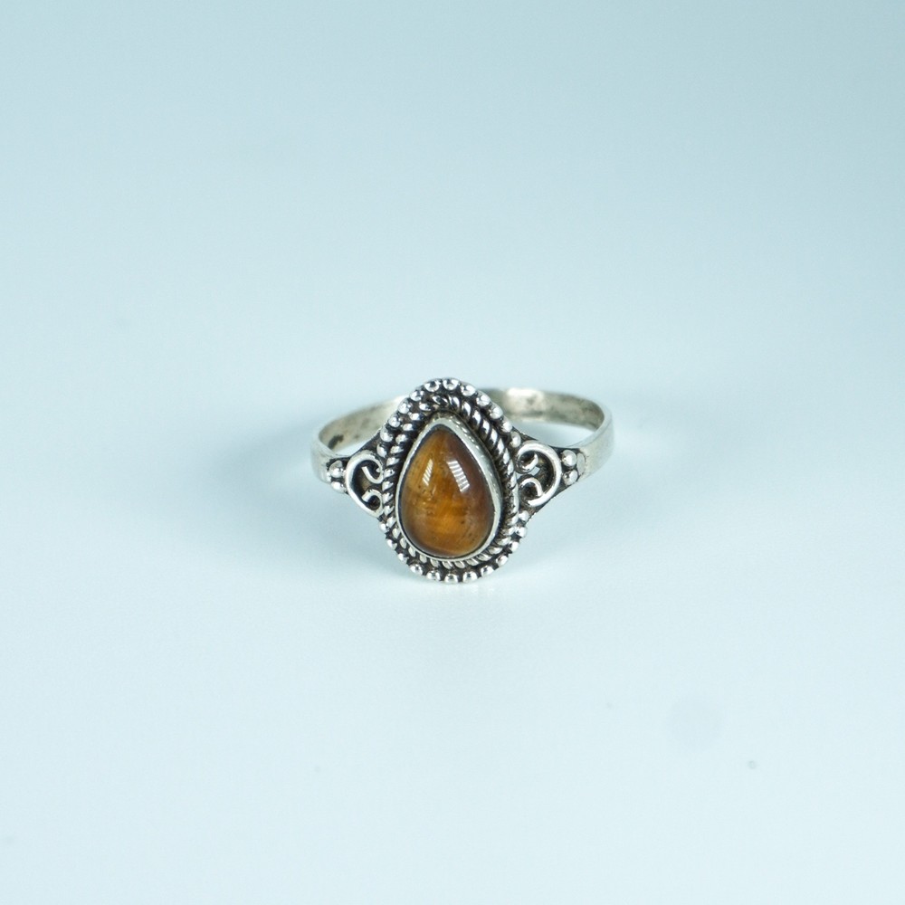 Silver Ring with Tiger’s Eye size 9