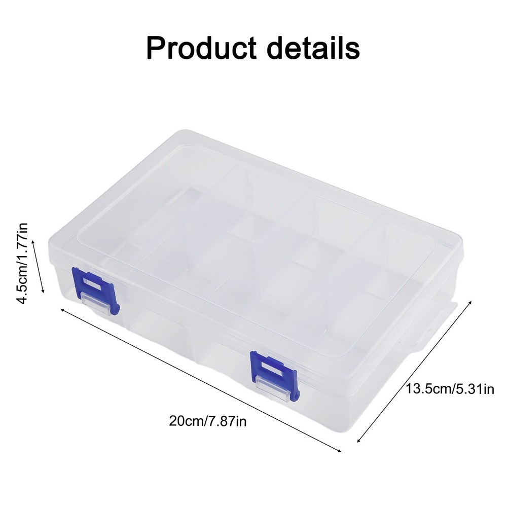 Adjustable 8 Grids Compartment Plastic Storage Box Screw Holder Case Organizer