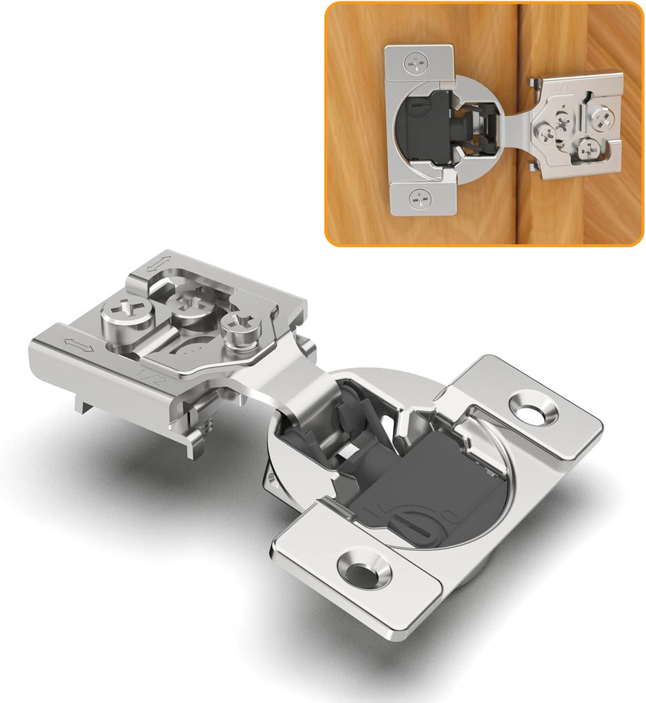 50 Pack Soft Close Concealed Hinges, Satin Nickel, 105° Open Angle