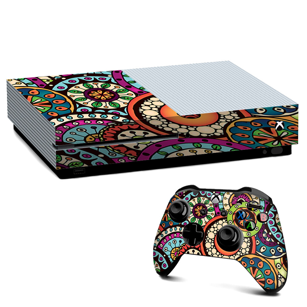 Xbox One S Console Skins Decal Wrap ONLY Ethnic Circles Pattern