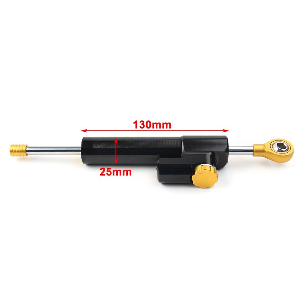 Universal Steering Damper Stabilizer Linear Reversed Safety Control Black & Gold