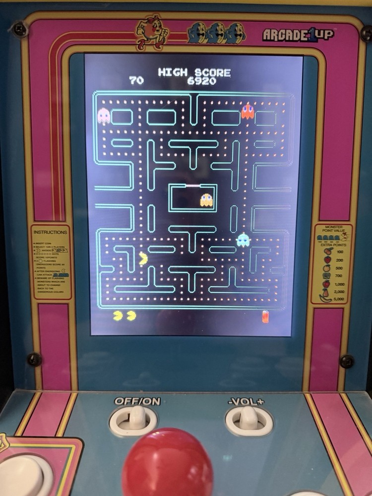 Arcade 1up 8261 Ms Pac-Man Tabletop Arcade GameSystem 16" Tested - works