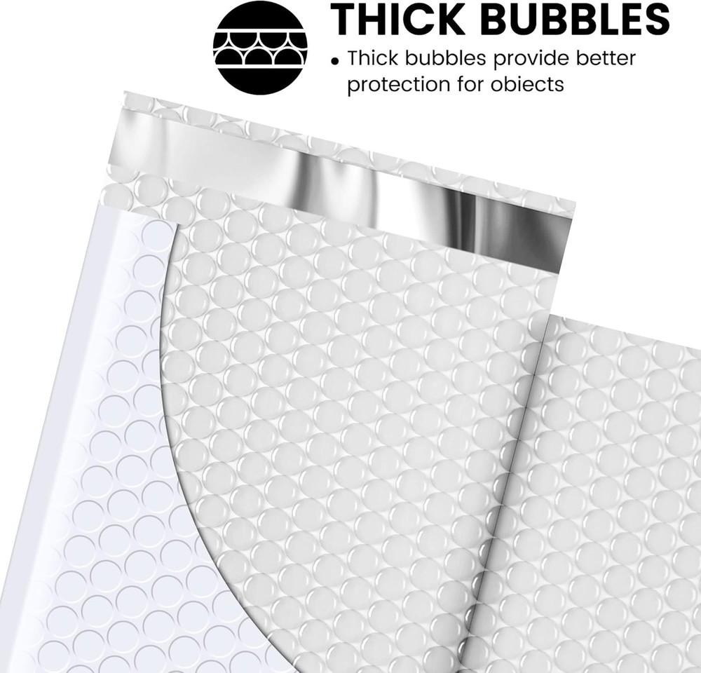 Bubble Mailers 4x8 100 Pack - Lightweight Shipping Envelopes