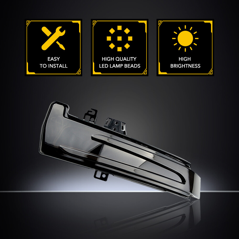 Switchback Side Mirror Light w/Sequential Turn Signal For Benz W204 W212 W221 EA