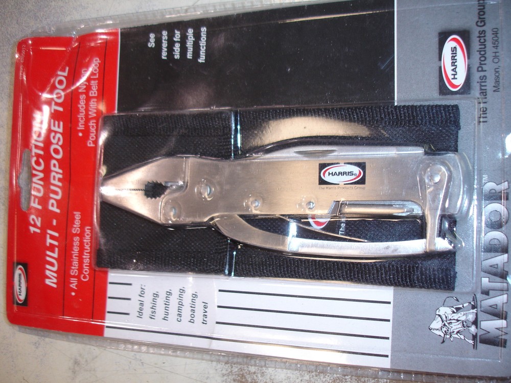 Harris 12 Function Multi-Purpose Tool  Pliers Stainless Steel includes pouch