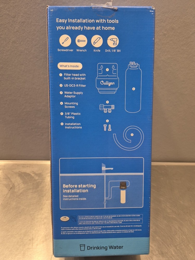 Culligan US-DC3 Direct Connect Under Sink Water Filtration System – NEW open Box