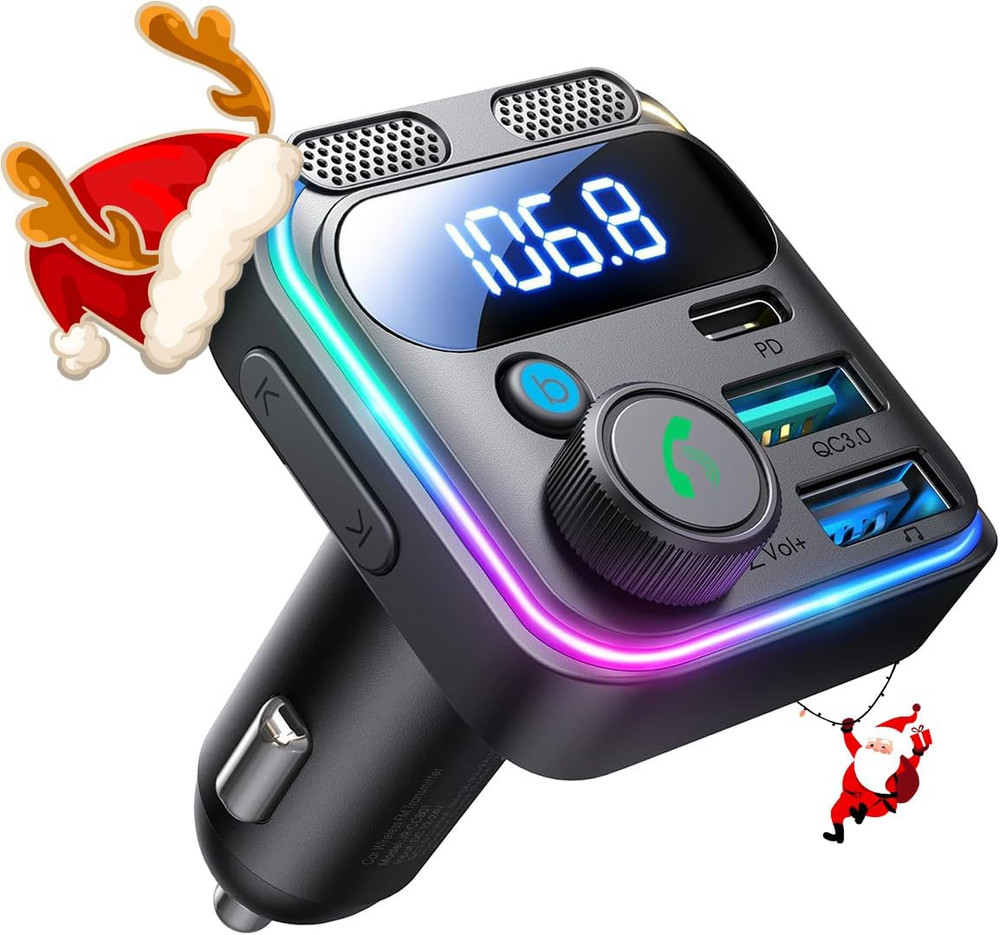Bluetooth 5.4 Car Adapter FM Transmitter 81W Bluetooth Cigarette Lighter Adapter