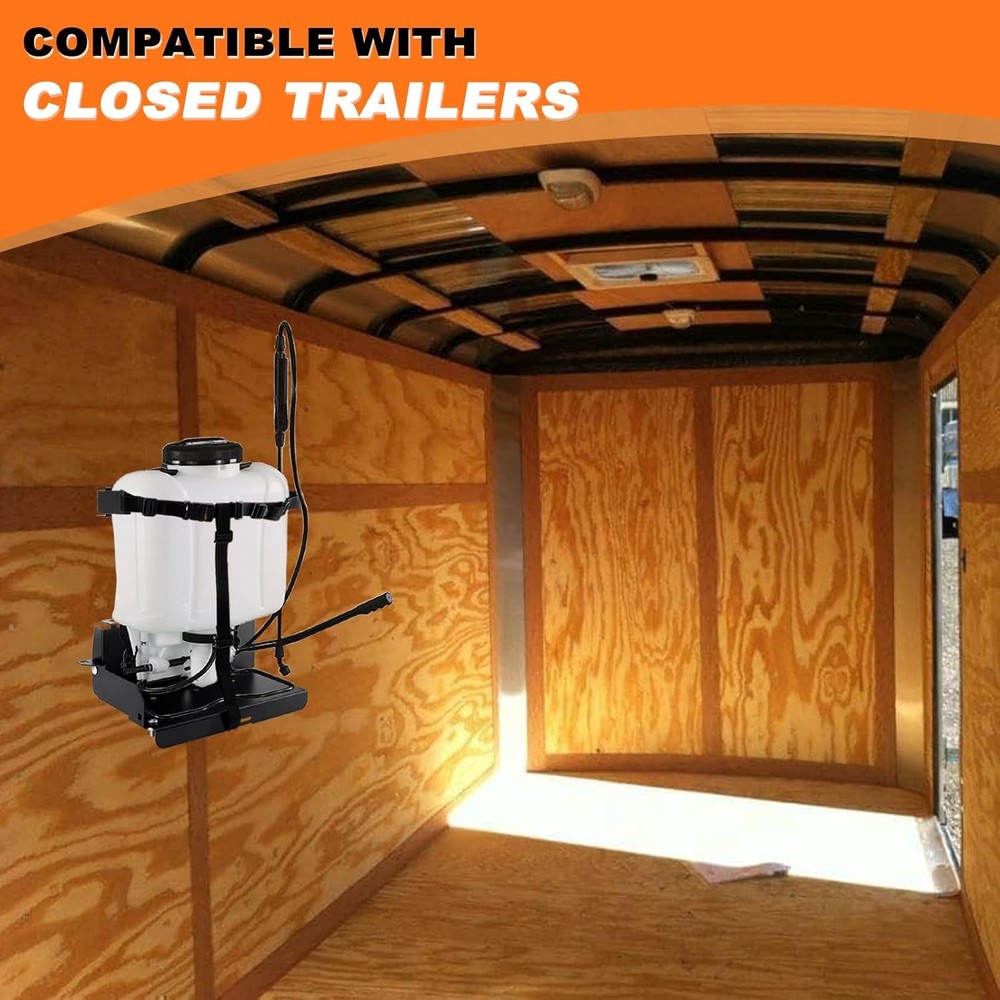 Adjustable Backpack Sprayer Rack Black fits Landscape Trailers/Enclosed Trailers