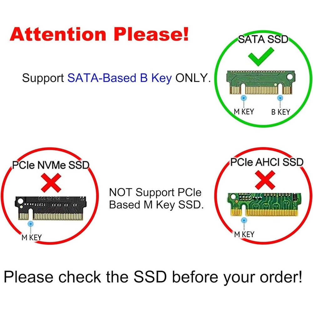 M.2 NGFF to 2.5" SATA Converter 6Gbps Enclosure Support B&M Key Win/Linux