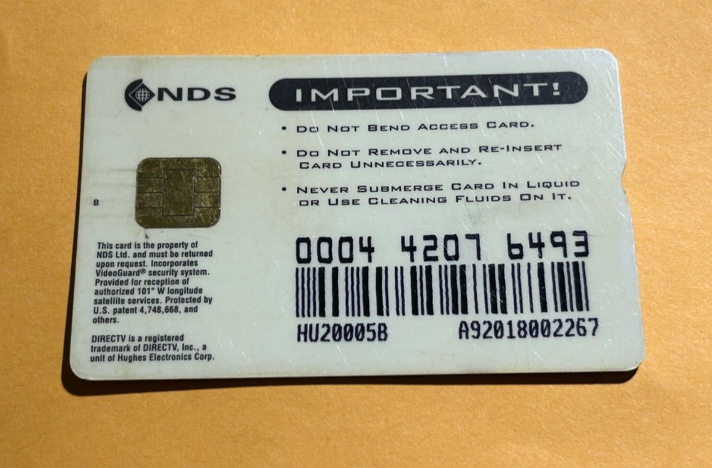 Direct TV Satellite Cable Access Card