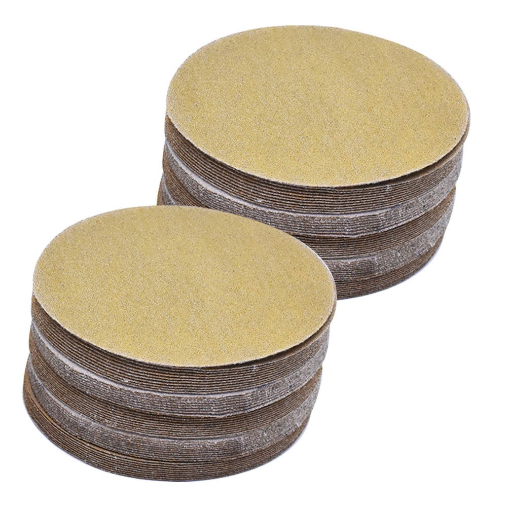 100 Pack 6" 320 Grit NO-Hole New DiscsHook Loop Pads Sanding Disc Flocking
