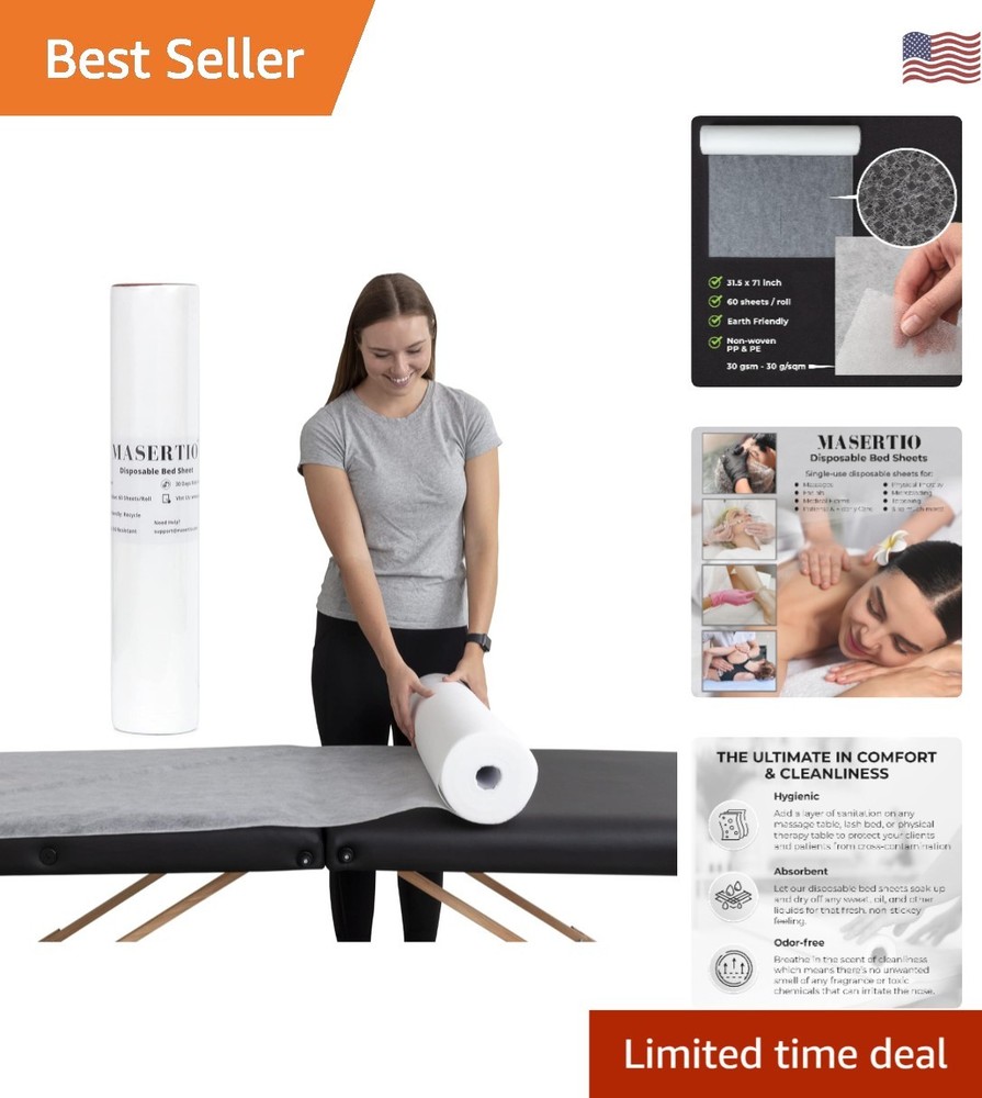 Moisture-Resistant Disposable Massage Cover - 60 Sheets, Easy Clean-Up Solution