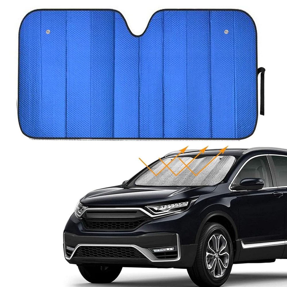 Windshield Sunshade - Foldable Reflective Sun Visor for Car - Protects Blue