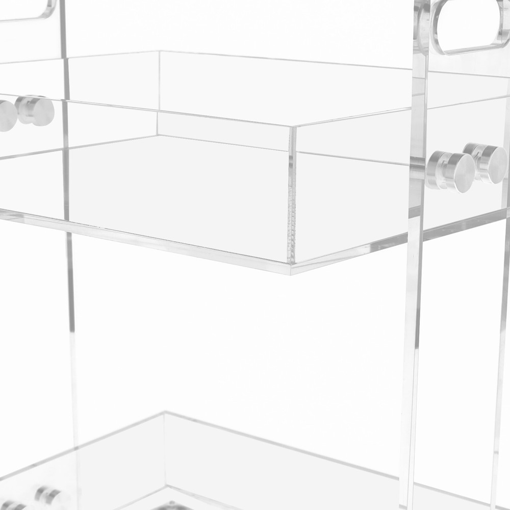 Clear Acrylic Double-Layer Side Table for Storage and Serving