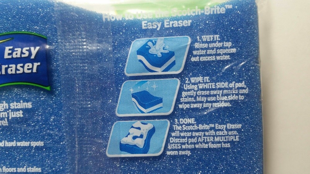 Scotch Brite Easy Eraser 3M Disposable Cleaning Pads Select Quantity