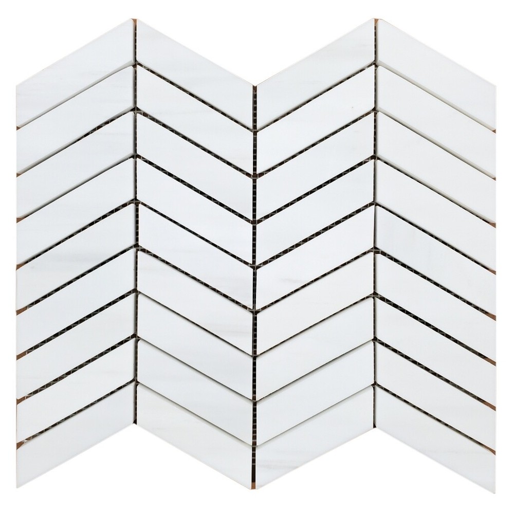 Chevron Dolomit Polished Marble Mosaic Tile