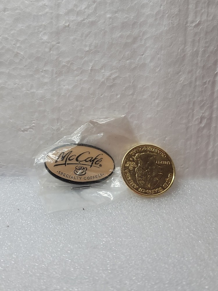 McDonalds McCafe Speciality Coffees Lapel Pin Plastic Single Clutch Back
