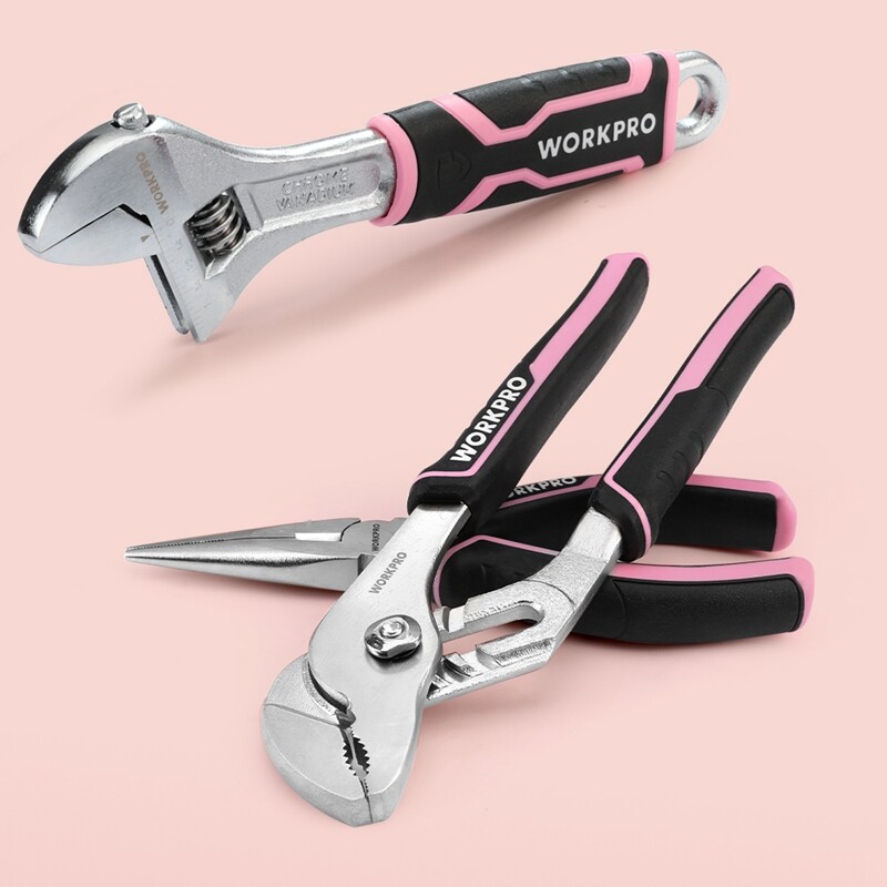 WORKPRO 55-Piece Tool Set Household Tool Kit 3.7V Rotatable Cordless Screwdriver