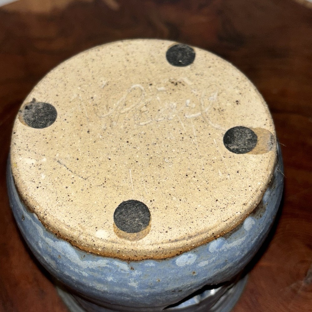 Handmade Stoneware Heart Luminary Signed “Pearl”
