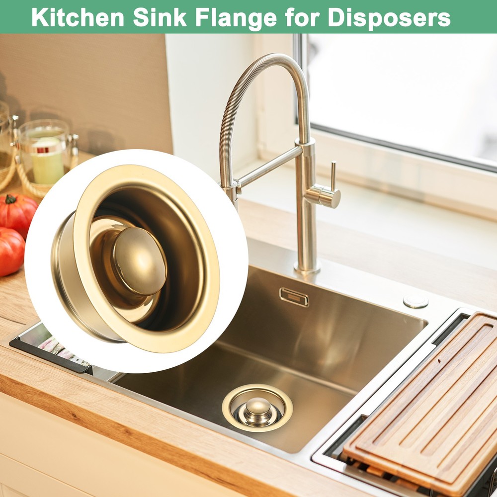 2-Pack Garbage Disposal Sink Flange for Garbage Disposal [Gold]