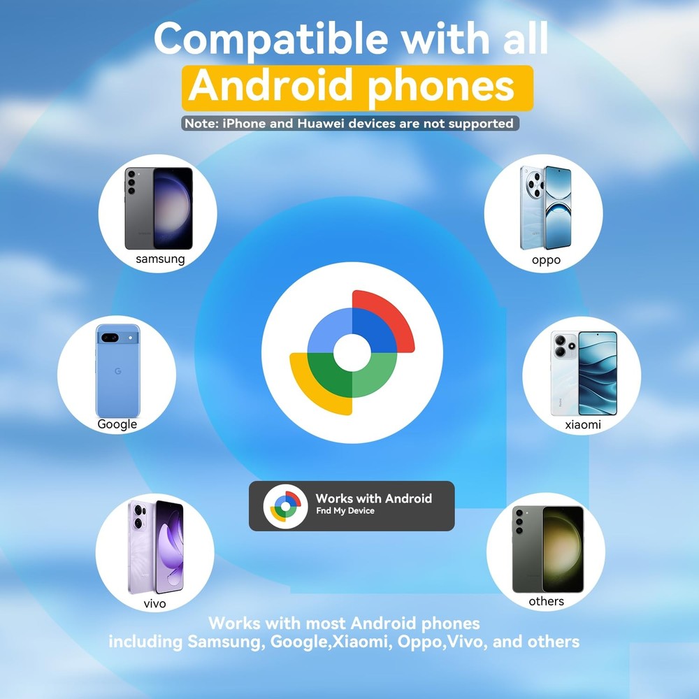 Air Tags-2 Pack Android,Luggage Tracker Tags for Android Works with Google Fi...