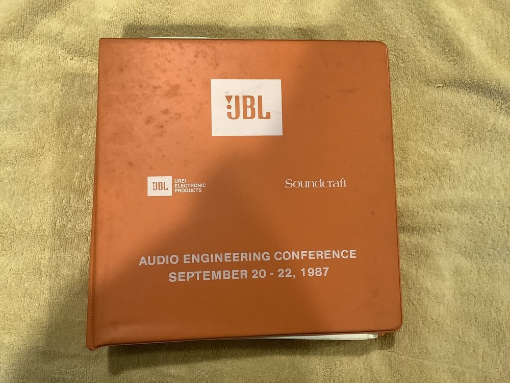 JBL TECHNICAL NOTES BINDER - Full Binder, See Photo 1987 Confrence