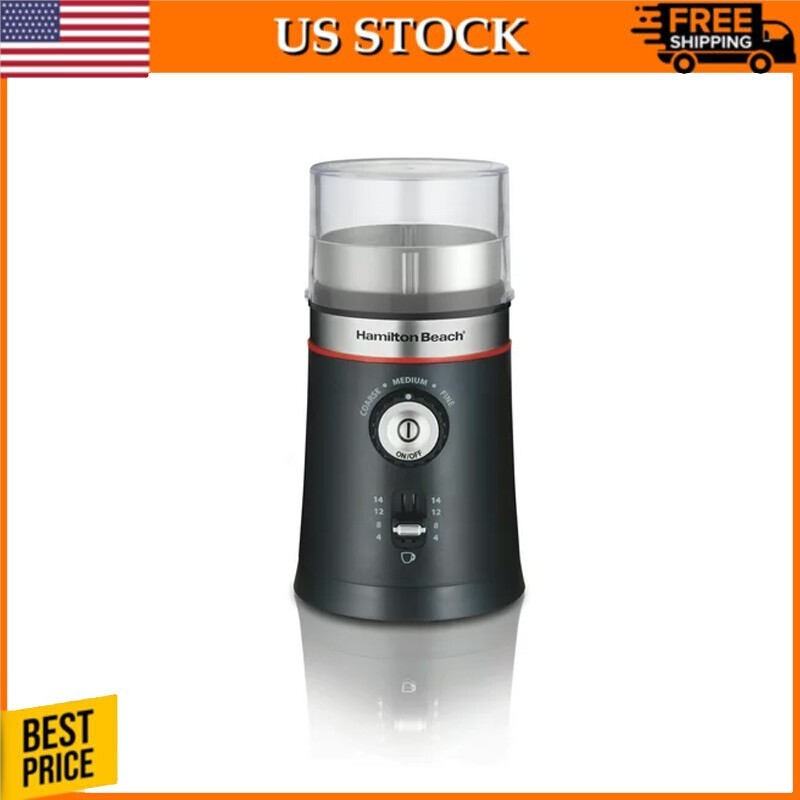 Custom Grind Coffee Grinder Removable Grinding Bowl Adjustable 14 Cups Black
