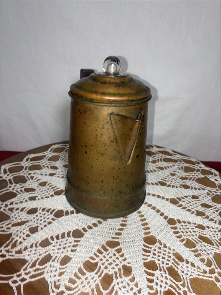 Vintage small percolator copper coffee pot READ Missing piece handle