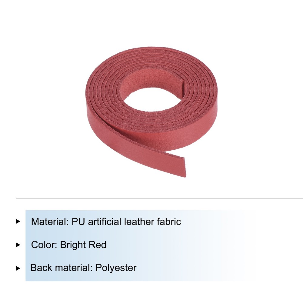 Leather Straps Strip Belt 1.2cm(0.5" Width) Leather Strips Bright Red