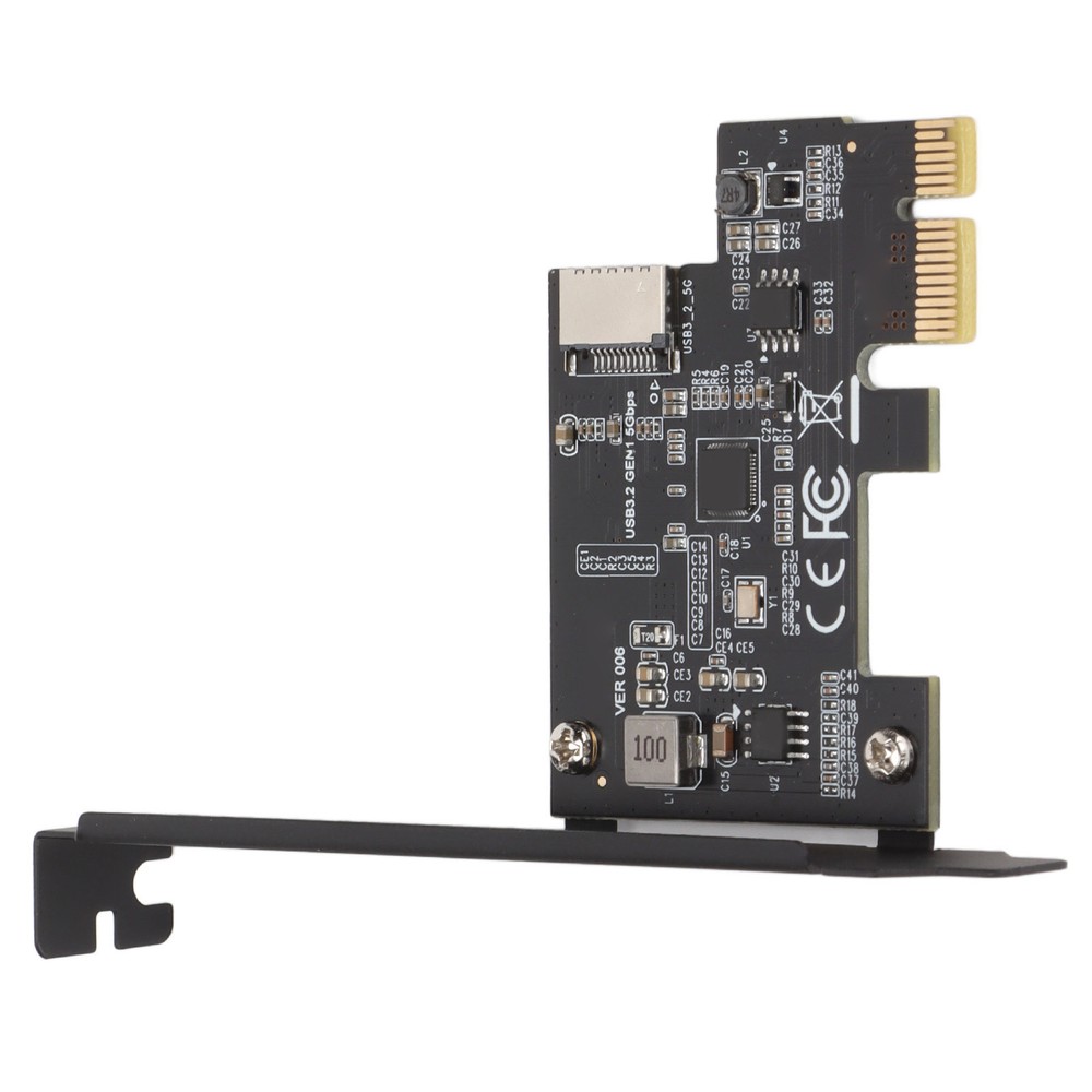 (Black) PCI-E To USB3.2 GEN1 Front USB C Expansion Card 5Gbps Type E